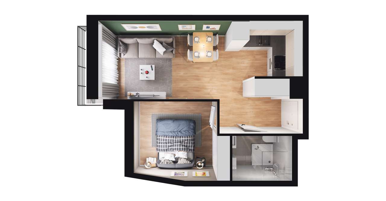 Pod Jeleniami | mieszkanie 2-pok. | A1.4/7 - Pełny obrazek: 3/9