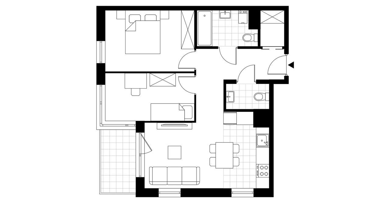 3-pokojowe mieszkanie 54m2 + taras Bez Pośredników - Pełny obrazek: 3/8