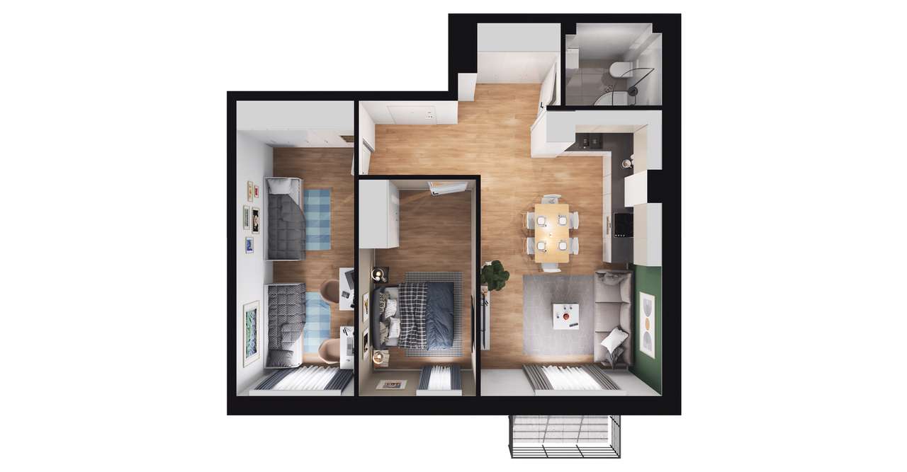 Zakątek Łokietka | mieszkanie 3-pok. | B17 - Pełny obrazek: 3/7