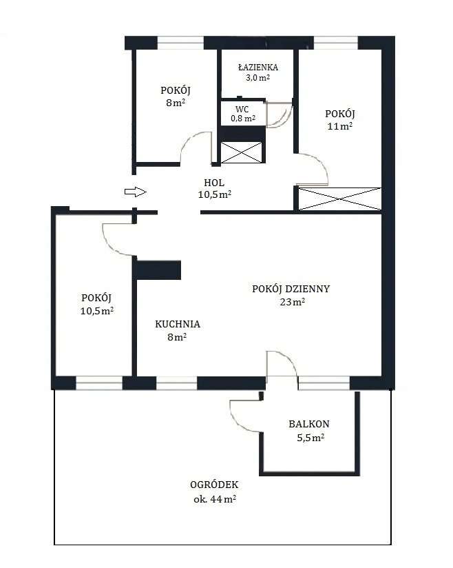 IMIELIN - 4pok. z ogródkiem 44m2 | PEŁNA WŁASNOŚĆ | metro-13