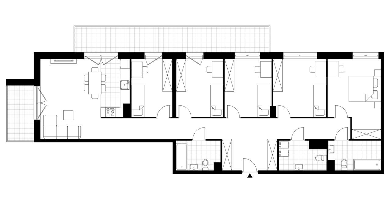 6-pokojowe mieszkanie 121m2 + 2 balkony - Pełny obrazek: 3/8