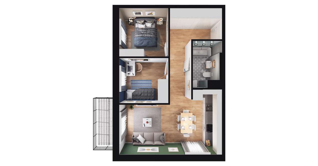 Ludowa Park | mieszkanie 3-pok. | B_M16 - Pełny obrazek: 3/9