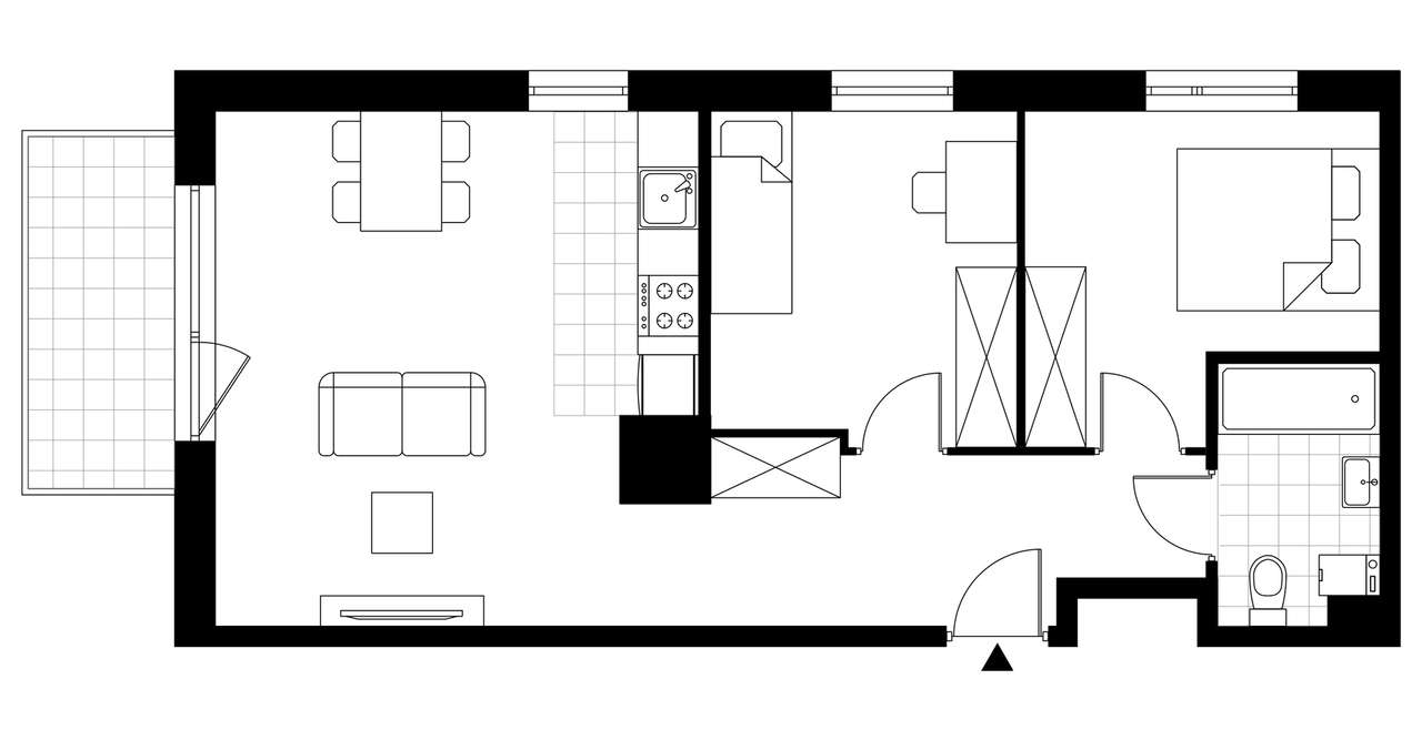 3-pokojowe mieszkanie 54m2 + balkon Bezpośrednio - Pełny obrazek: 3/8