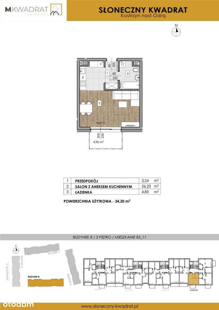 Słoneczny Kwadrat  | mieszkanie 1-pok. | B3_11 - Pełny obrazek: 2/6