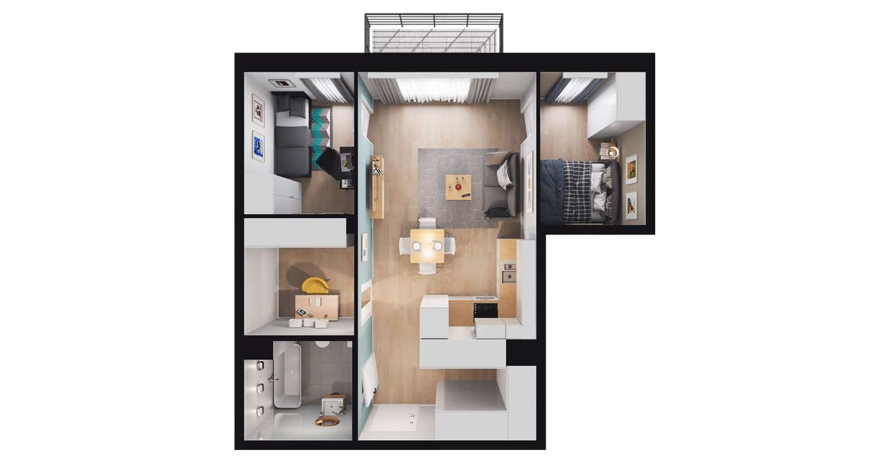 3-pokojowe mieszkanie 51m2 Bez Prowizji - Pełny obrazek: 3/5