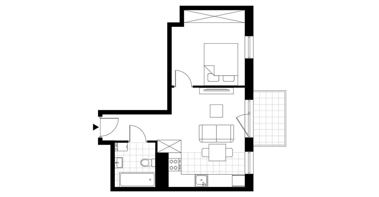 2-pokojowe mieszkanie 38m2 + balkon - Pełny obrazek: 4/9
