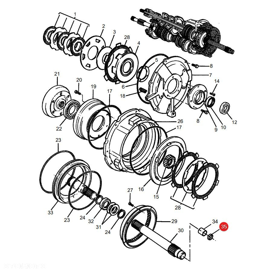 Pierścień uszczelniający speedshift Massey Ferguson 3615302M1 Oryginał - 3