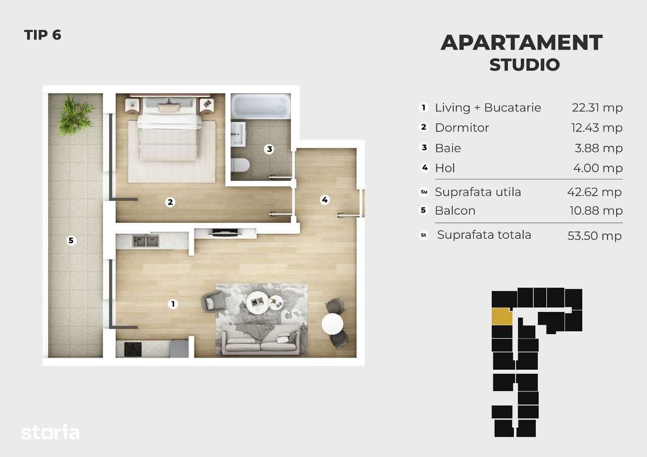 2 camere-5 min Metrou Berceni-Mobila bucatarie inclusa-TVA inclus - Imagine principală: 5/5