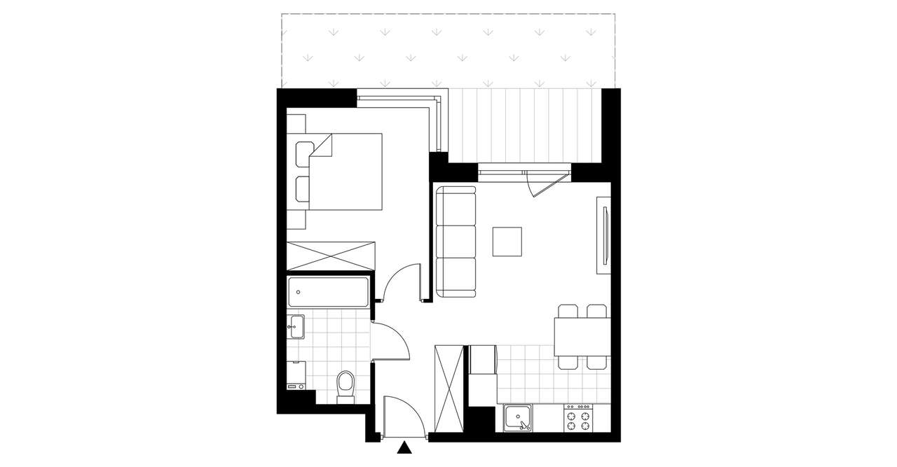 2-pokojowe mieszkanie 37m2 + ogródek Bezpośrednio - Pełny obrazek: 2/6