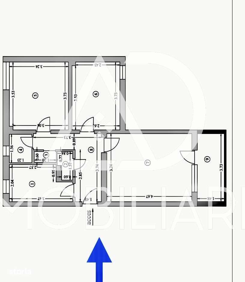 De vânzare, apartament cu 3 camere și terasă proprie, zona centrală. - Imagine principală: 4/13