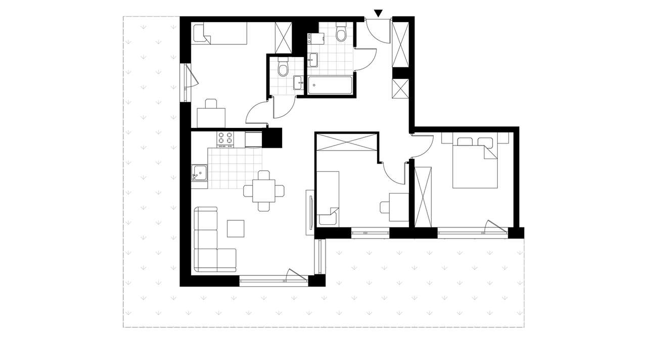 4-pokojowe mieszkanie 74m2 + ogródek Bezpośrednio - Pełny obrazek: 3/8