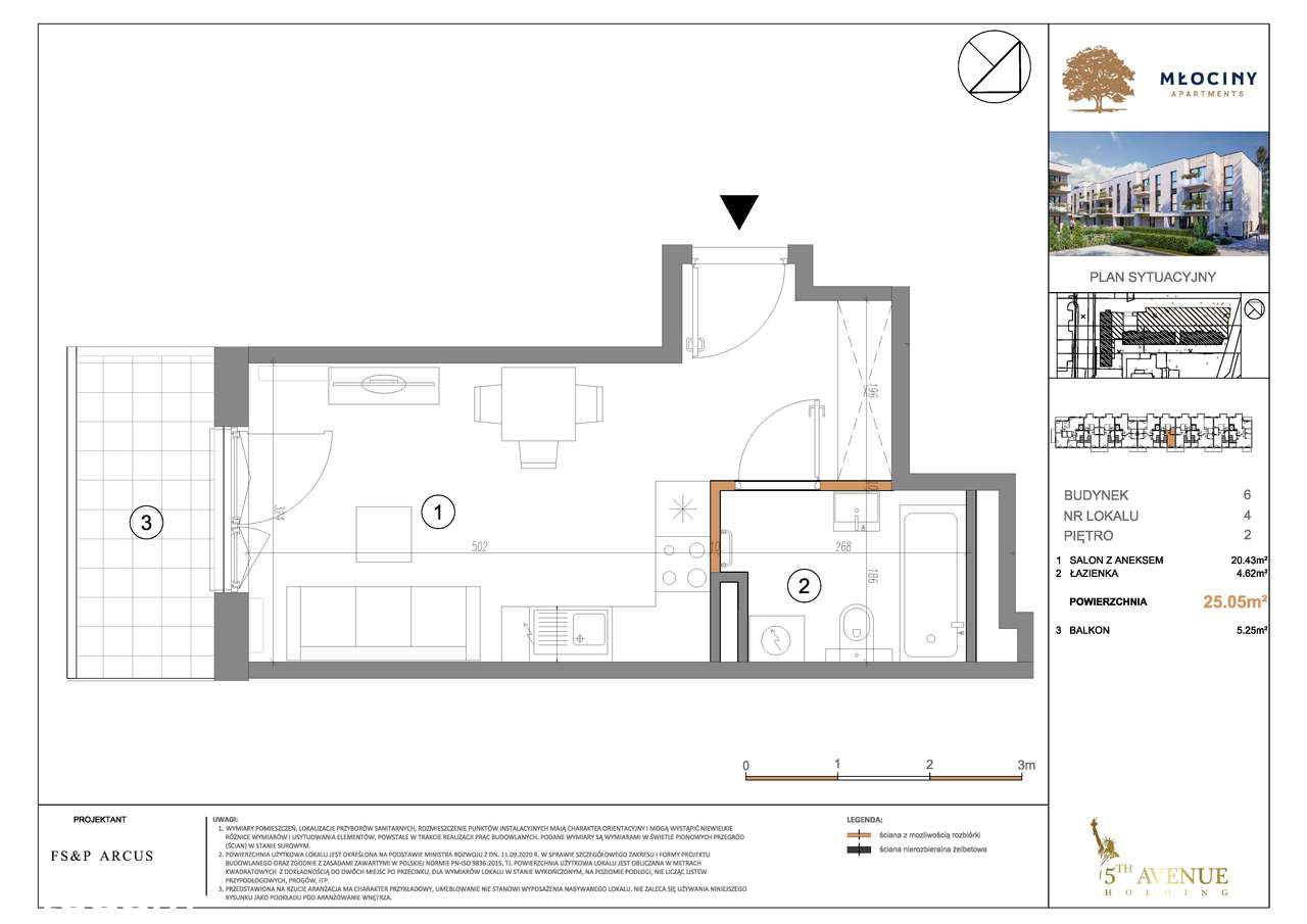 Kawalerka blisko METRO Młociny z dużym balkonem - Pełny obrazek: 2/7