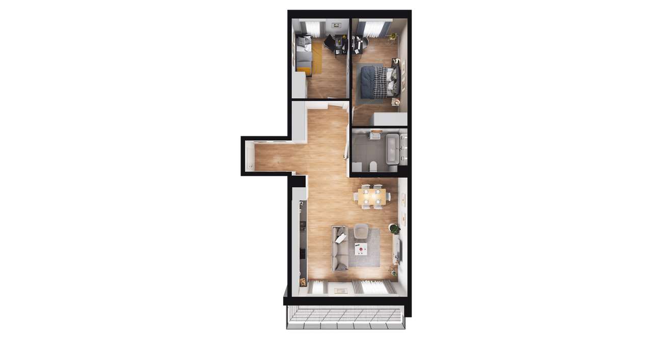 3-pokojowe mieszkanie 67m2 + balkon Bez Prowizji - Pełny obrazek: 3/9