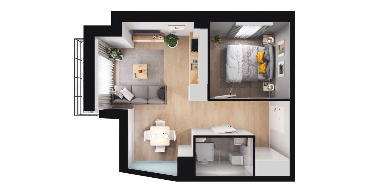 Pod Jeleniami | mieszkanie 2-pok. | A1.4/8 - Pełny obrazek: 3/9