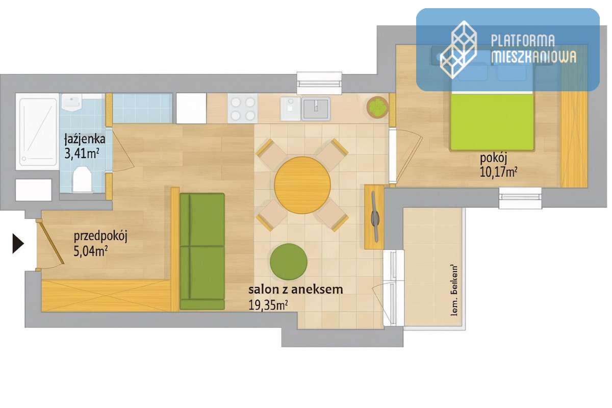 Przy lesie, Słoneczne, ostatnie piętro - Pełny obrazek: 3/10