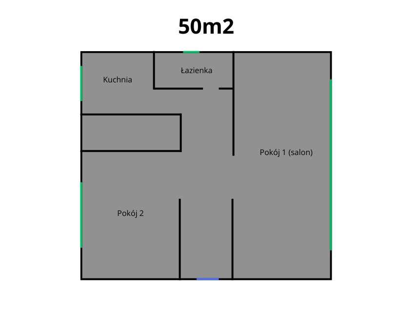 NOWA CENA 50m2 | 2 pokoje | Super lokalizacja | Parter-6