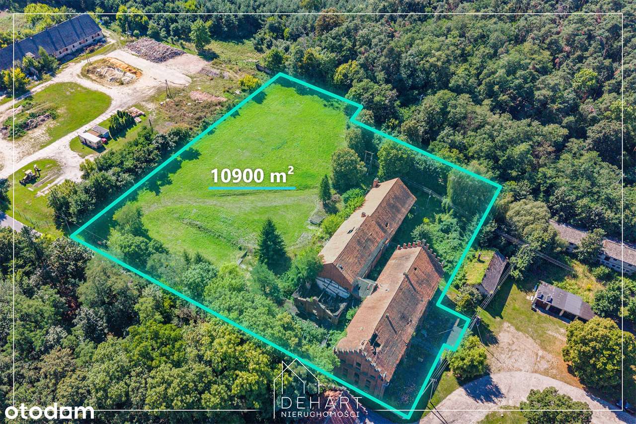 Działka 1,09 ha z zabytkową gorzelnią | Góra k. Jarocina