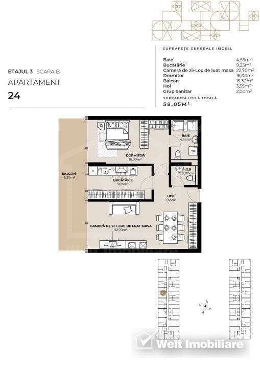 Apartament 2 camere, zona Garii, imobil de lux cu Mall la primele etaj - Imagine principală: 4/4