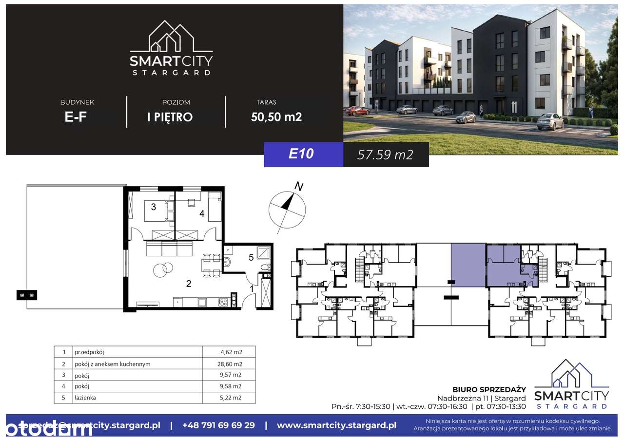 3-pokojowe mieszkanie 57m2 + taras Bez Pośredników - Pełny obrazek: 2/7
