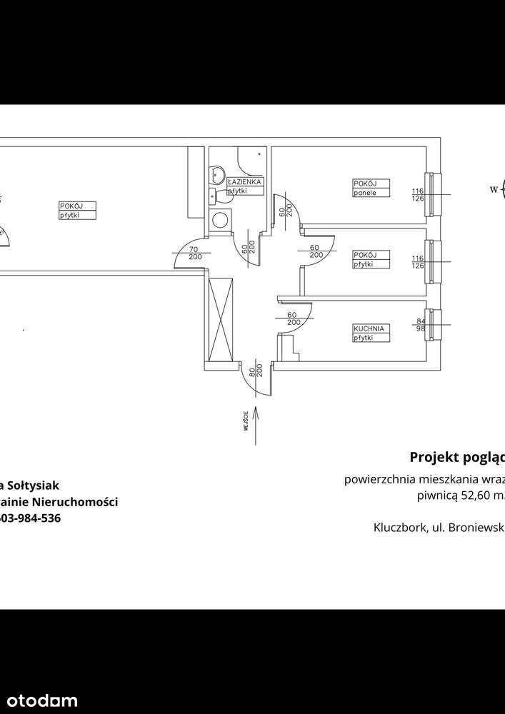 OFERTA ŚWIĄTECZNA !!!  mieszkanie w Kluczborku 3 pokoje 52,60 m2-15