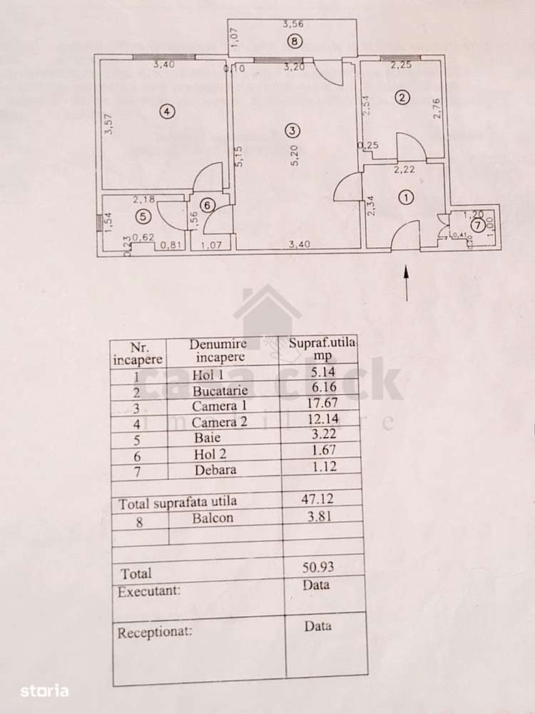 Apartament 2 camere cu potențial de renovare – etaj 2, baie cu geam-0