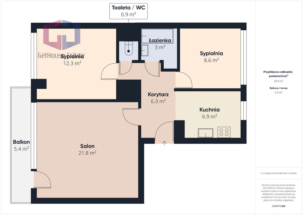 Funkcjonalne 59,5 m2 na Pieczewie-3