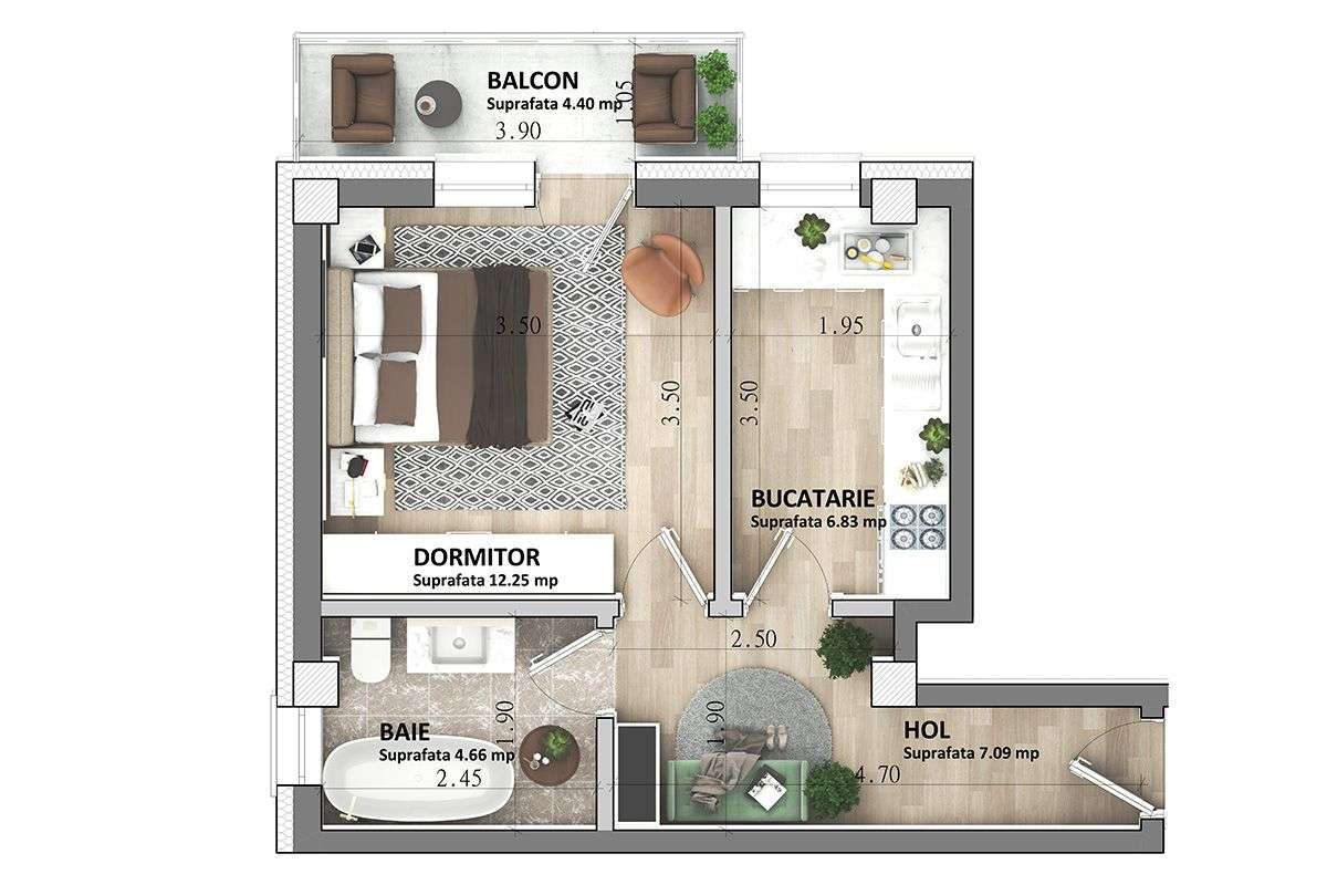 Capat CUG Apartament 1 camera D 35 m et 1 Lunca Cetatuii - Imagine principală: 5/14