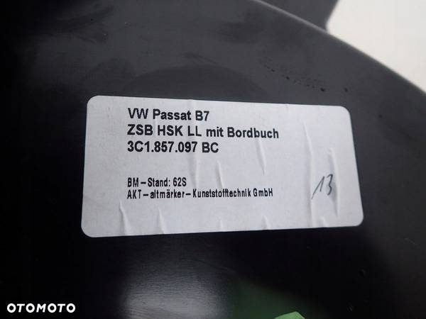 SCHOWEK PASAŻERA VW PASSAT B7 3AA 3C1857097BC - 3