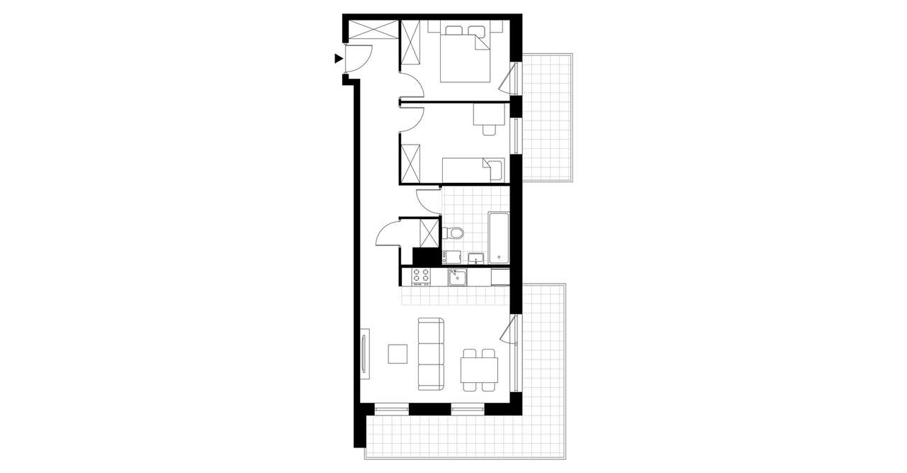 3-pokojowe mieszkanie 58m2 + ogródek Bezpośrednio - Pełny obrazek: 3/8