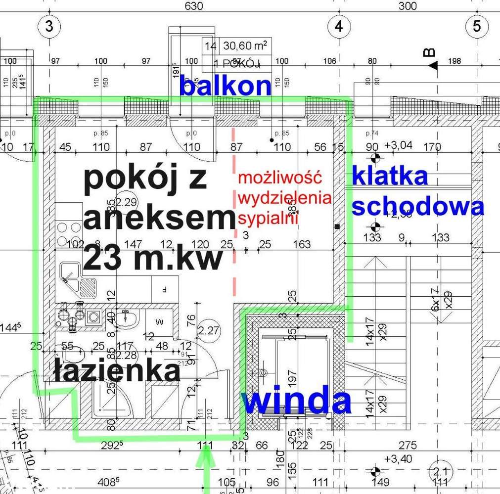 Małe 30 m2, można wydzielić sypialnię, na 1 piętrze, balkon, winda - Pełny obrazek: 2/14