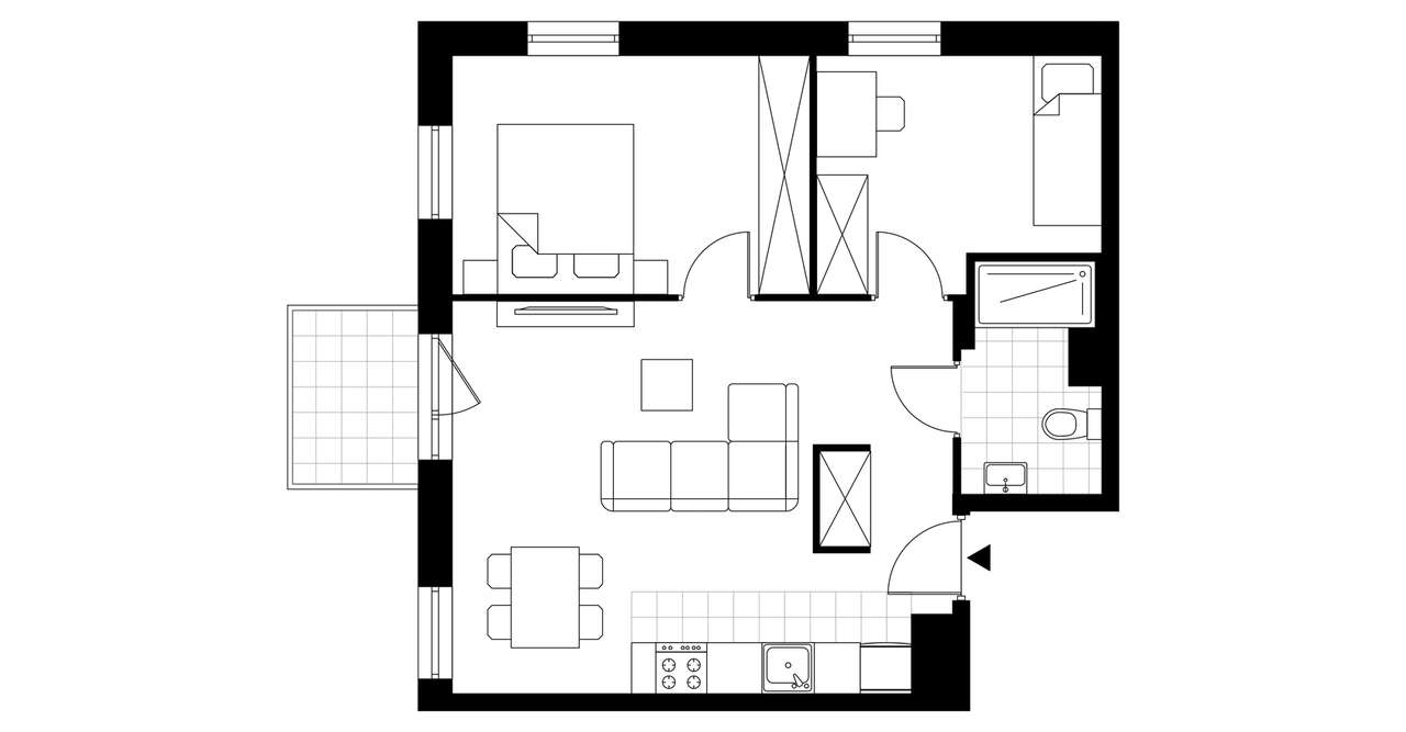 3-pokojowe mieszkanie 52m2 + balkon - Pełny obrazek: 4/9