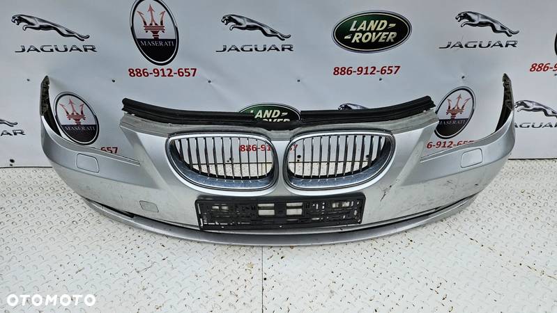 BMW 5 E60 LIFT 2007-2010 Kompletny zderzak przedni Zderzak przód pod XENON kolor srebrny Titansilber - 2