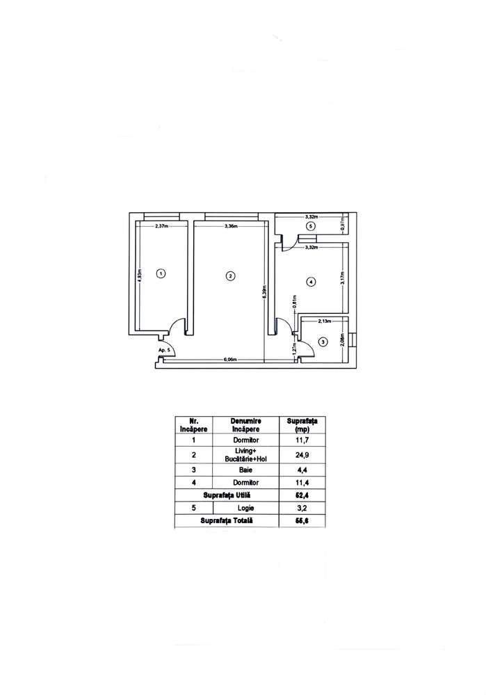 Apartament 2 camere | 56 mp | balcon | Zona Carrefour Ipotesti-9