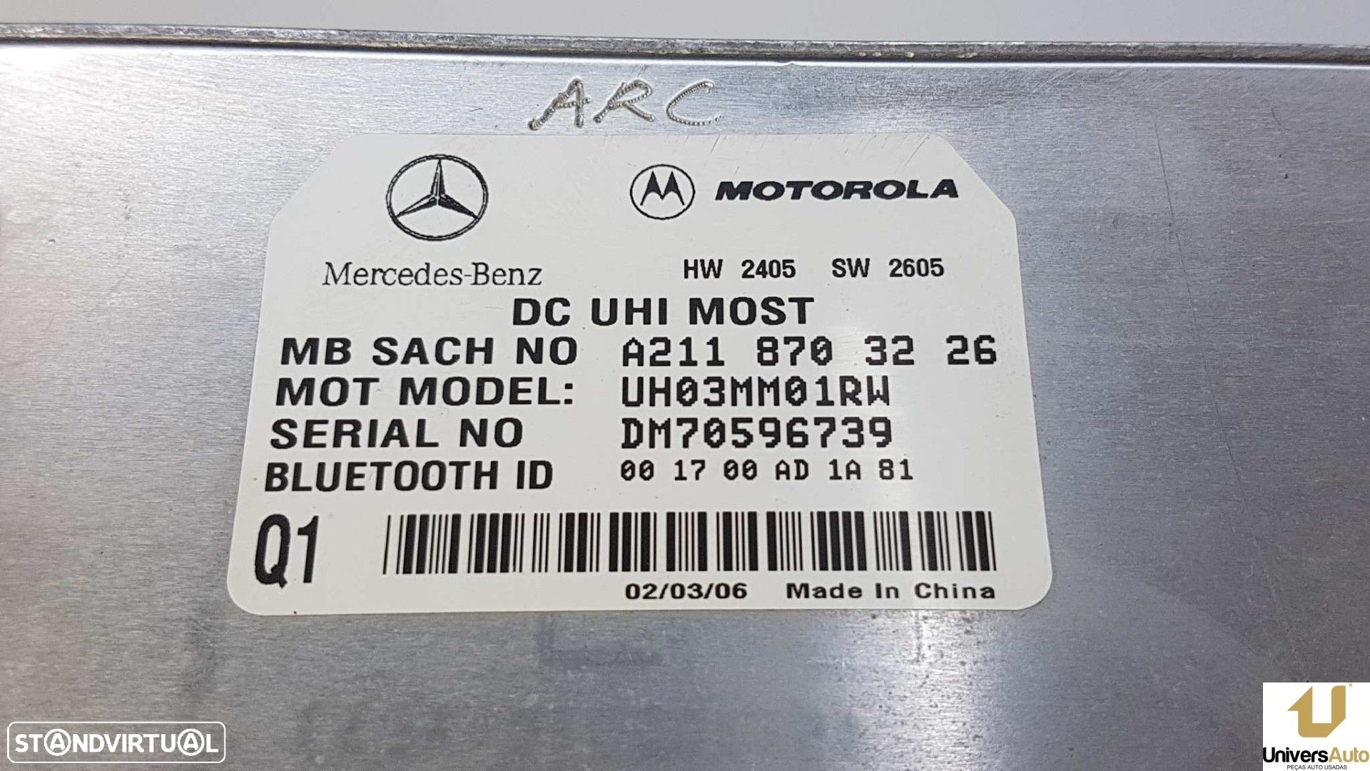 UNIDADE DE CONTROLE BLUETOOTH MERCEDES CLASE M (W164) 280 / 300 CDI (164.120) - 2