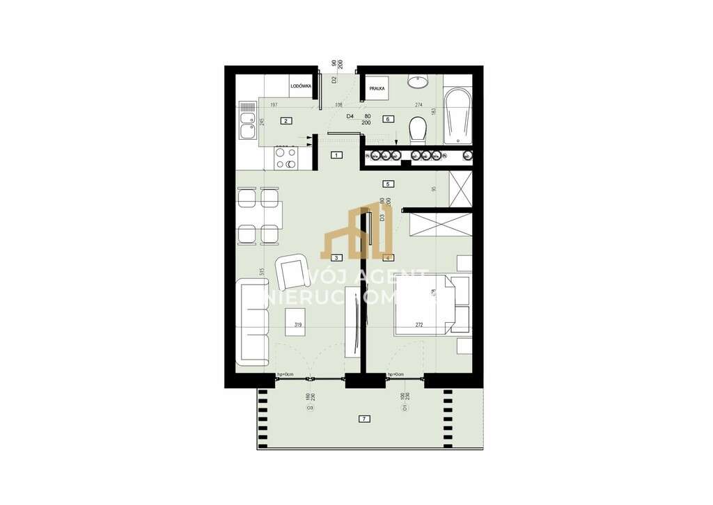 2 pokoje | 42,6 m² | Zalesie | Balkon + klima-9