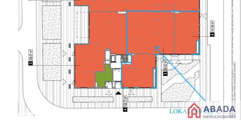 narożny lokal | 6 wejść | Podział 140|290|141-4