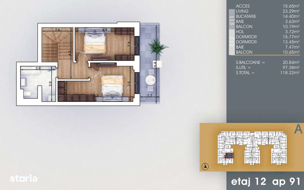 3 camere | 10 minute Metrou | premium | 2 lifturi | terasa mare - Imagine principală: 3/10