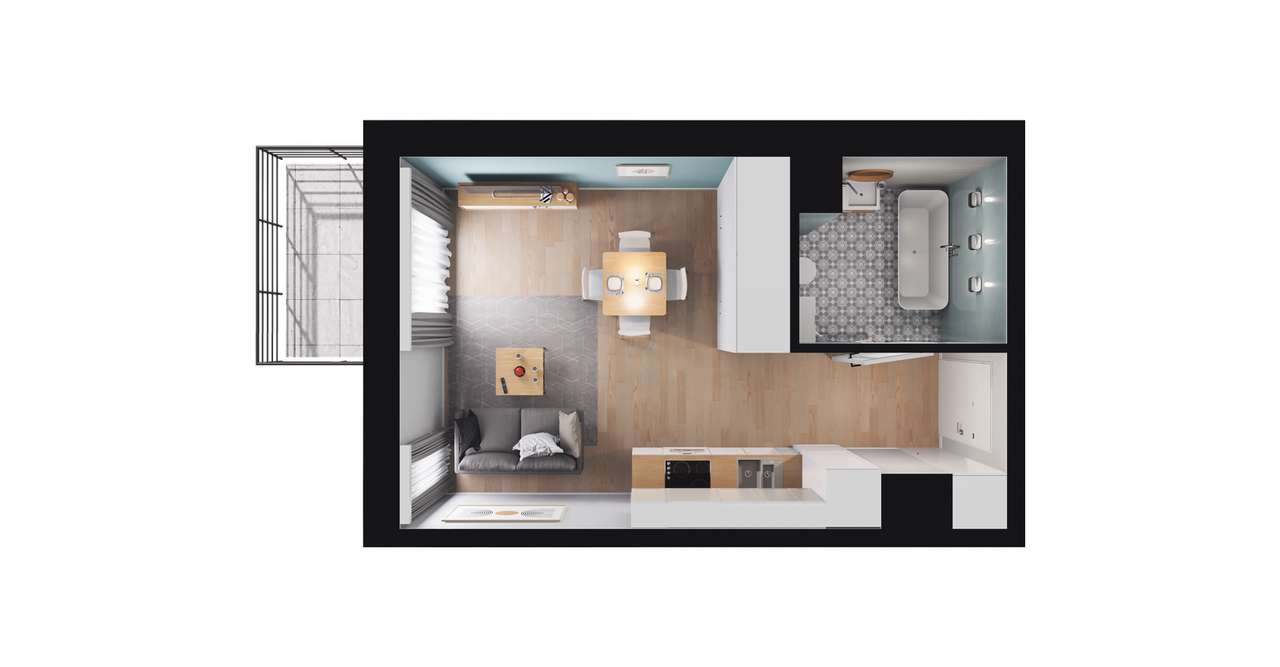 1-pokojowe mieszkanie 25m2 + balkon Bez Prowizji - Pełny obrazek: 2/8