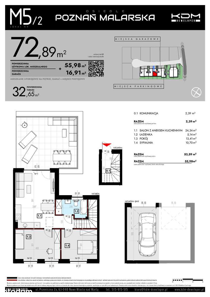 Nowoczesne mieszkanie 72,89 m² z garażem | M5_2 - Pełny obrazek: 3/9