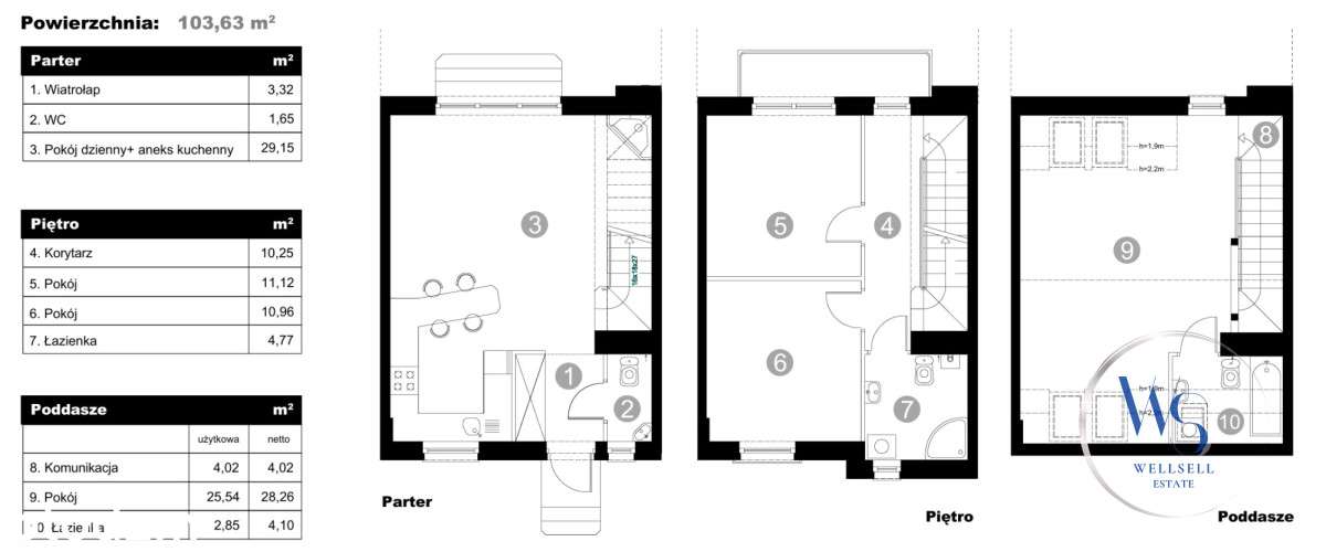 Segment narożny 3-piętrowy 104,93m2 Marki-7