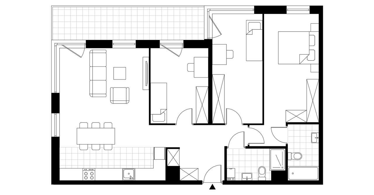4-pokojowe mieszkanie 88m2 + loggia - Pełny obrazek: 3/8