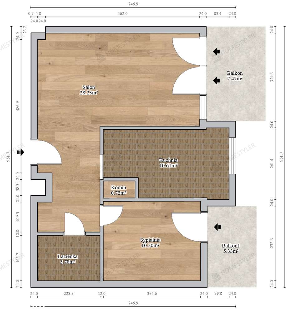 Miejsce postojowe w garażu i komórka | Dwa balkony | Osobna kuchnia-15