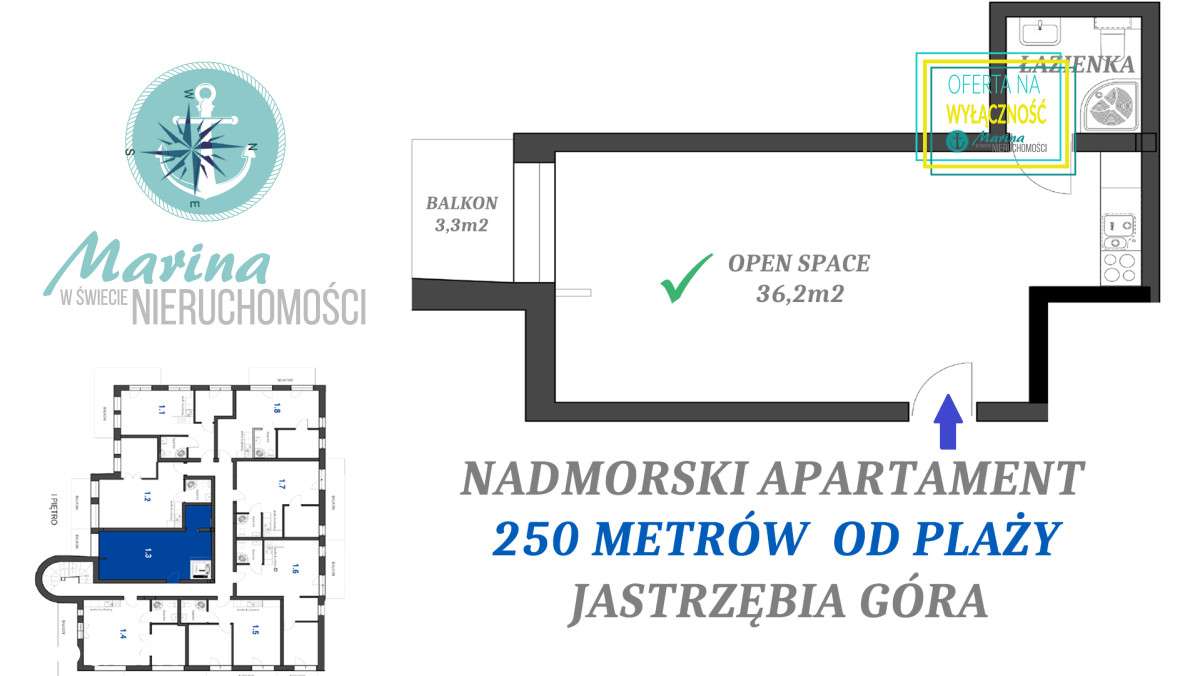 Nadmorski apartament 250 metrów od plaży - Pełny obrazek: 4/14