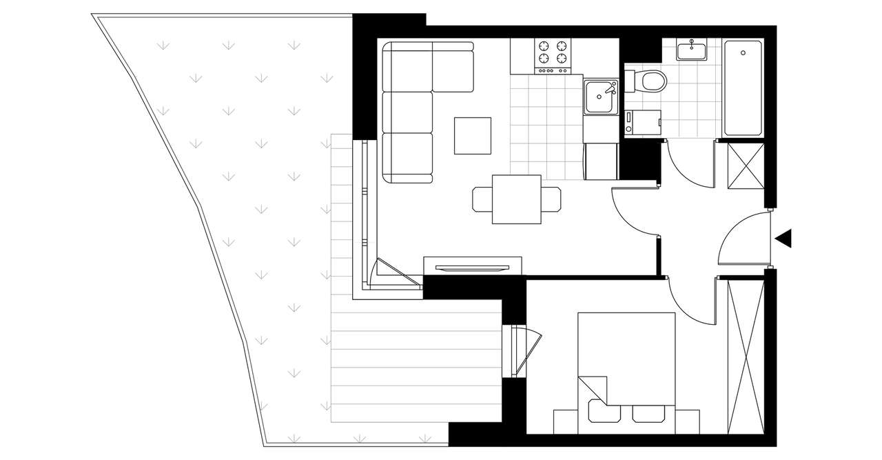 2-pokojowe mieszkanie 32m2 + ogródek Bez Prowizji - Pełny obrazek: 4/7