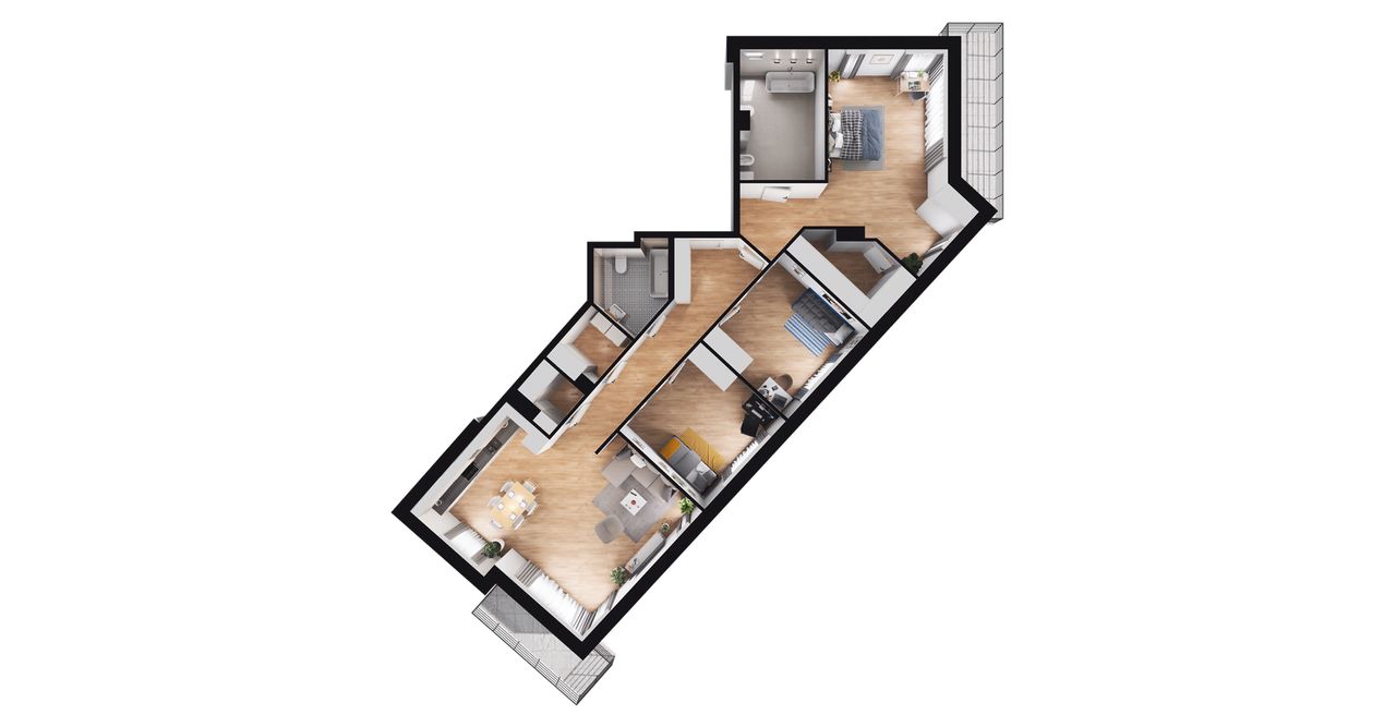 4-pokojowe mieszkanie 125m2 + 2 balkony