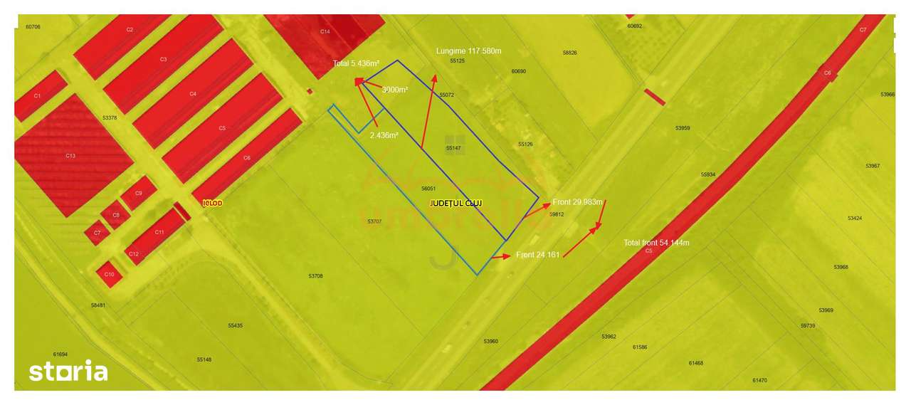 Teren de vanzare in Iclod   DN 1,  ICLOD 5.436 mp - Imagine principală: 1/5