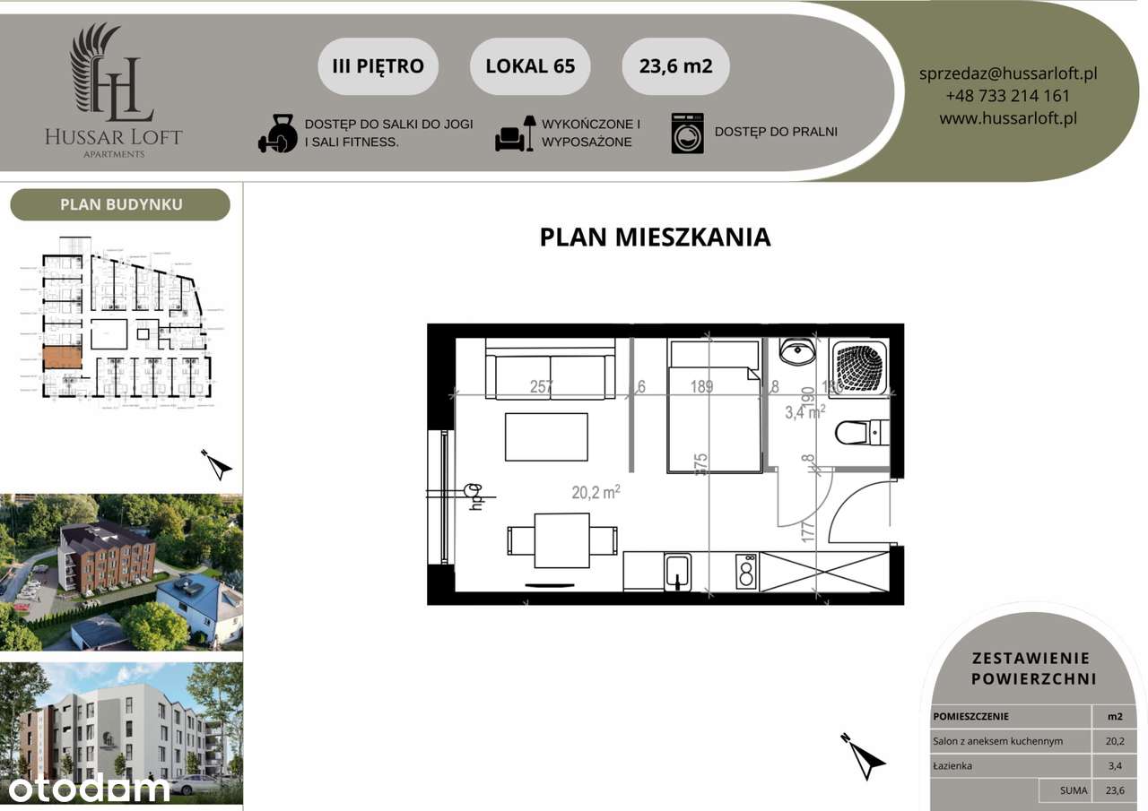 1-pokojowe mieszkanie 23m2 Bez Prowizji - Pełny obrazek: 3/5