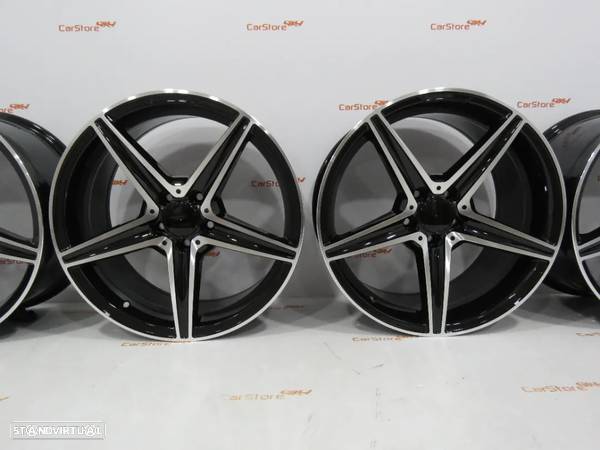 Jantes Look Mercedes AMG 19 x 8j et42 + 9j et 45 5x112 Preto + Polido - 3