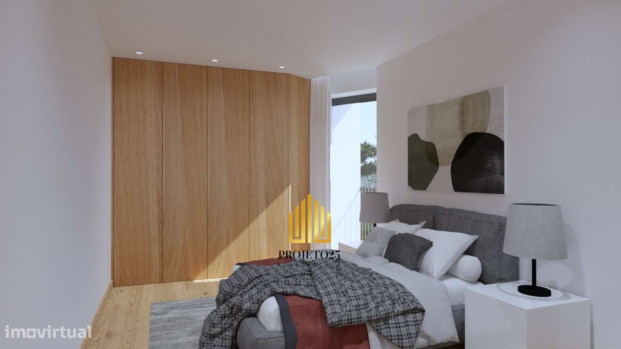 T2 NOVO de 80m2 + Terraço privativo com 73m2 em relva, ao Polo Univ. - Grande imagem: 4/12