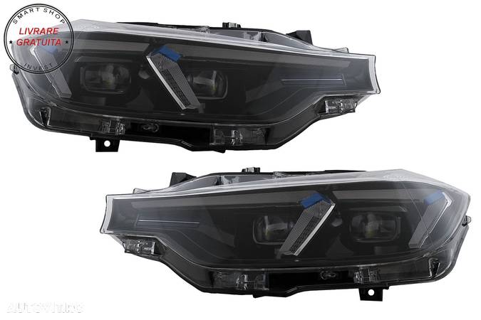 Faruri LED DRL BMW 3 Series F30 F31 Sedan Touring (10.2011-05.2015) Upgrade la G20- livrare gratuita - 3